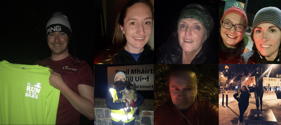 Oxford team members participating in Run in the Dark